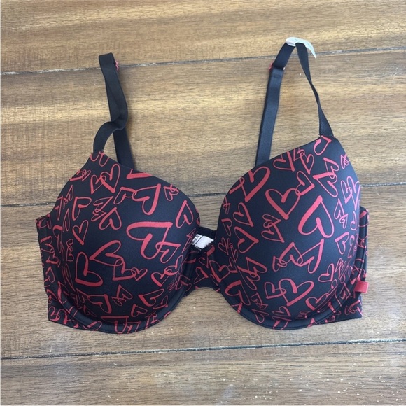 Victoria Secret Bra Size 36DD Red/Black Lined Demi Multi-Way Underwire - Picture 2 of 9